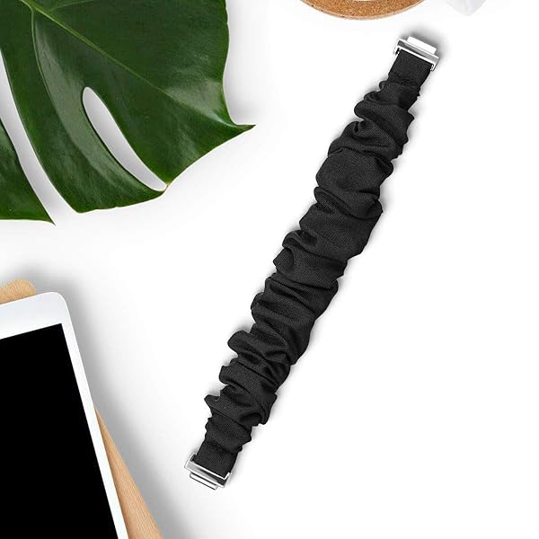 FitTurn FitTurn Cute Elastic Bands for Fitbit Inspire 2 Inspire HR Ace 2 Fabric Wristbands Bracelet Black Patterned Watch Band - View 4 of 7