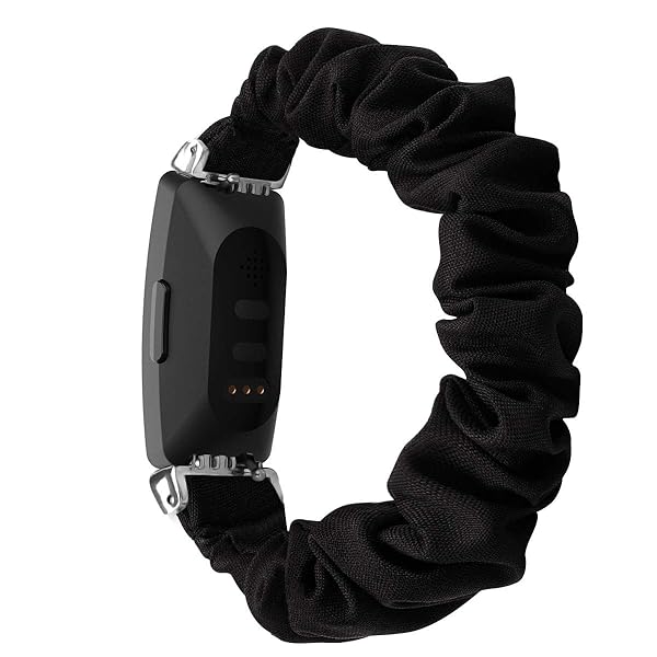 FitTurn FitTurn Cute Elastic Bands for Fitbit Inspire 2 Inspire HR Ace 2 Fabric Wristbands Bracelet Black Patterned Watch Band - View 6 of 7