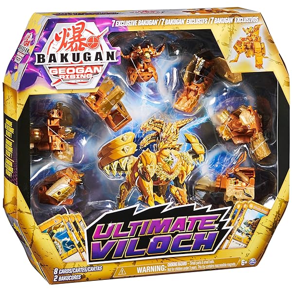 Bakugan Bakugan Ultimate Viloch 7-in-1 Exclusive Action Figure with BakuCores and Trading Cards for Kids Toys Boys Geogan Rising Collectible - View 8 of 8