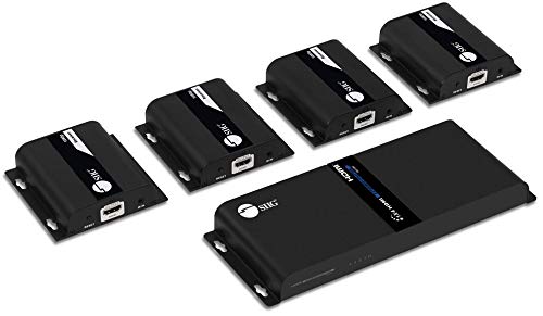 SIIG 1x4 HDbitT Splitter Extender Kit 1080p 394ft IR Pass-Through Direct Connection Cascade More Receivers via IGMP Switch CE-H26V11-S1