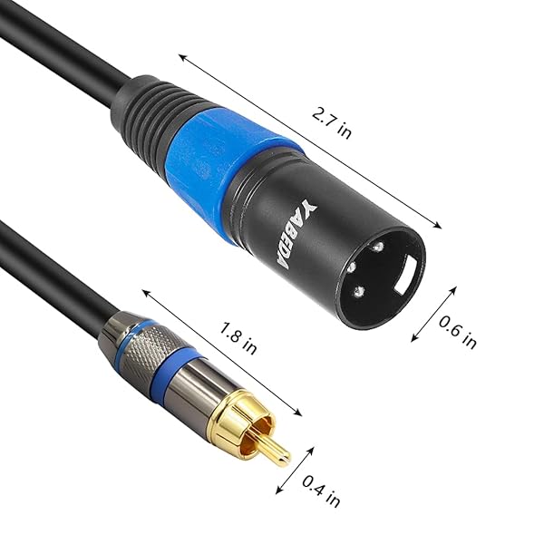 YABEDA YABEDA RCA to XLR Cable 3Feet Heavy Duty Dual RCA Male to Dual XLR Male HiFi Stereo Audio Connection Microphone Interconnect Cable - View 5 of 8