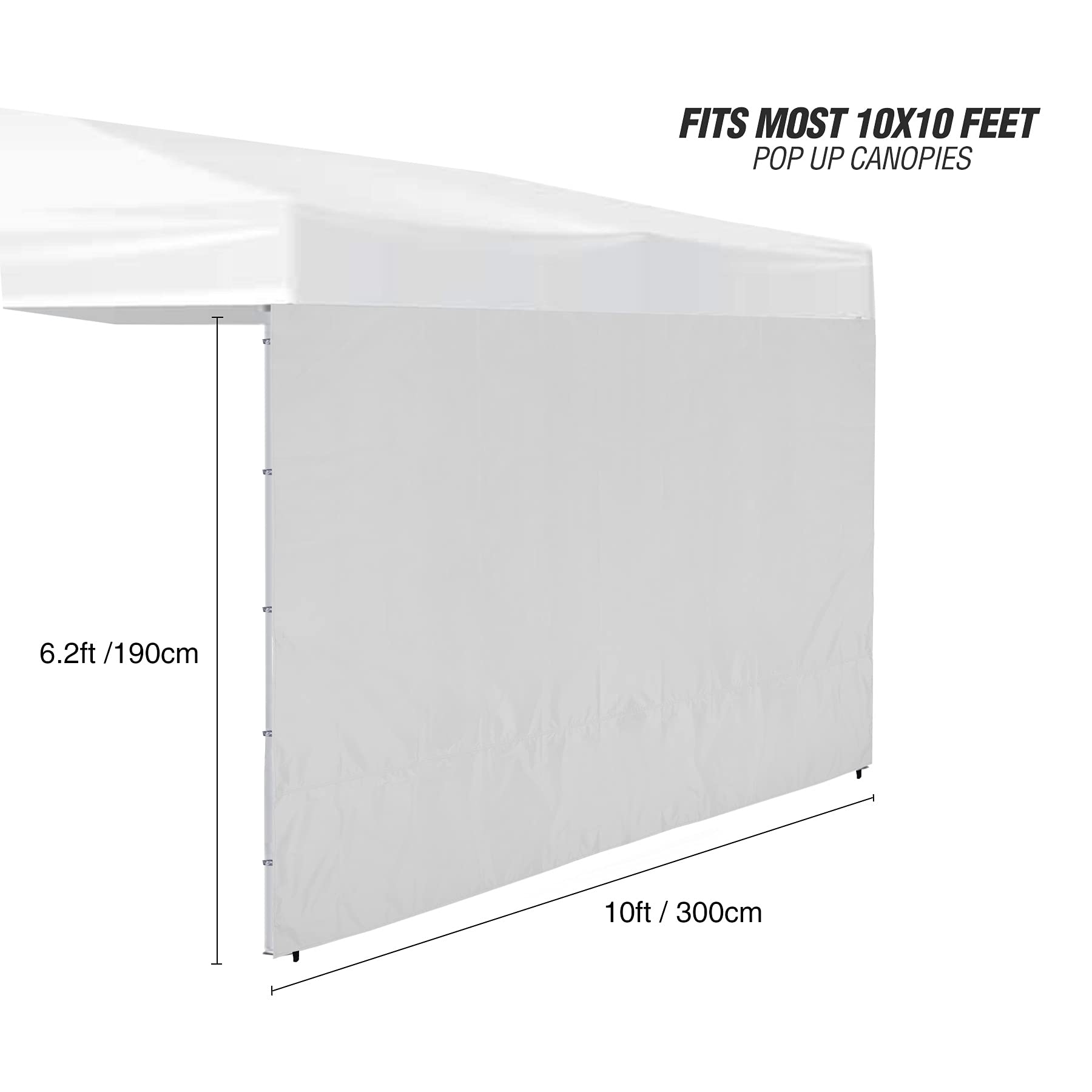 REDCAMP REDCAMP Instant Canopy Sidewall 10x10ft Pop Up Canopy Sunwall White Silver 1 Pack - View 2 of 9