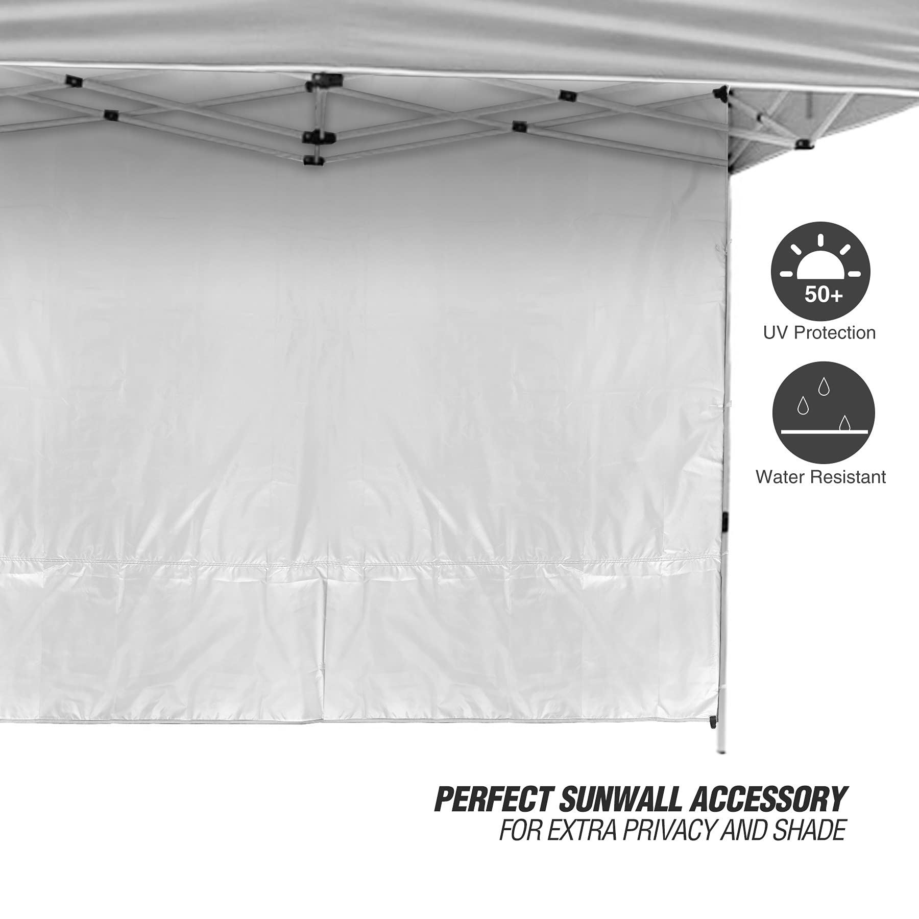 REDCAMP REDCAMP Instant Canopy Sidewall 10x10ft Pop Up Canopy Sunwall White Silver 1 Pack - View 3 of 9