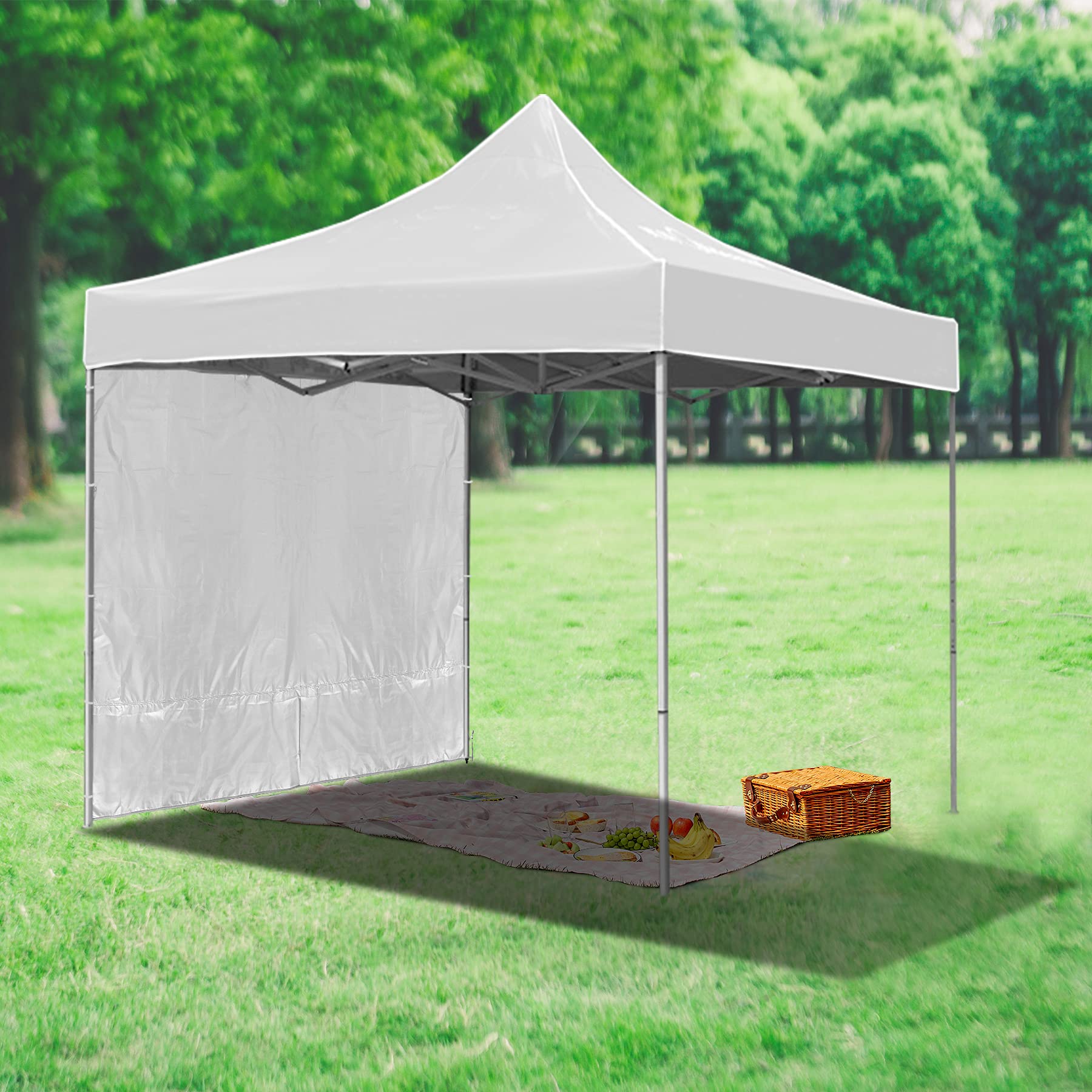 REDCAMP REDCAMP Instant Canopy Sidewall 10x10ft Pop Up Canopy Sunwall White Silver 1 Pack - View 5 of 9