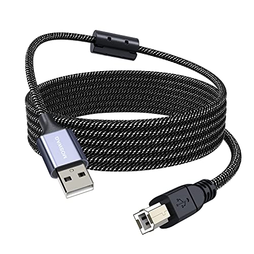 MOSWAG 10FT USB Printer Cable Type A to B High Speed Durable Cord for HP Canon Dell Epson Lexmark Xerox Brother Samsung and More
