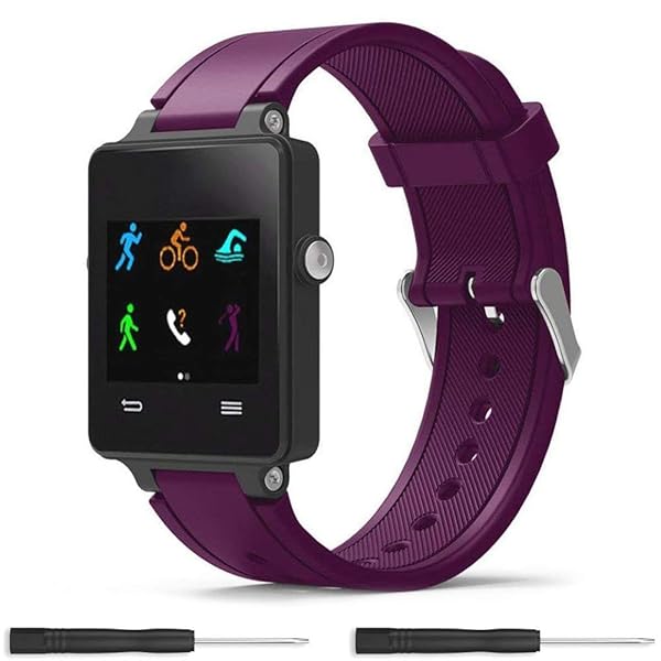Meifox Meifox Purple Silicone Replacement Band for Garmin Vivoactive Watch Compatible Wristband
