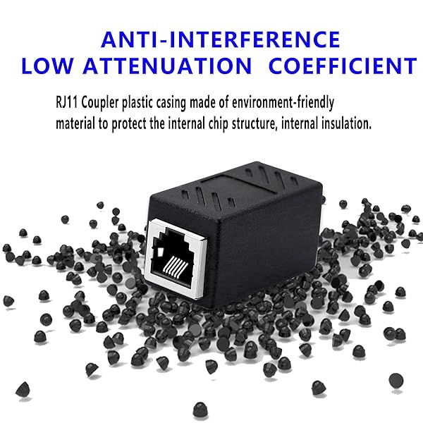 SinLoon SinLoon RJ11 Coupler Female to Female 6P6C Telephone Inline Extension Adapter for Landline and Fax Machine - View 5 of 8