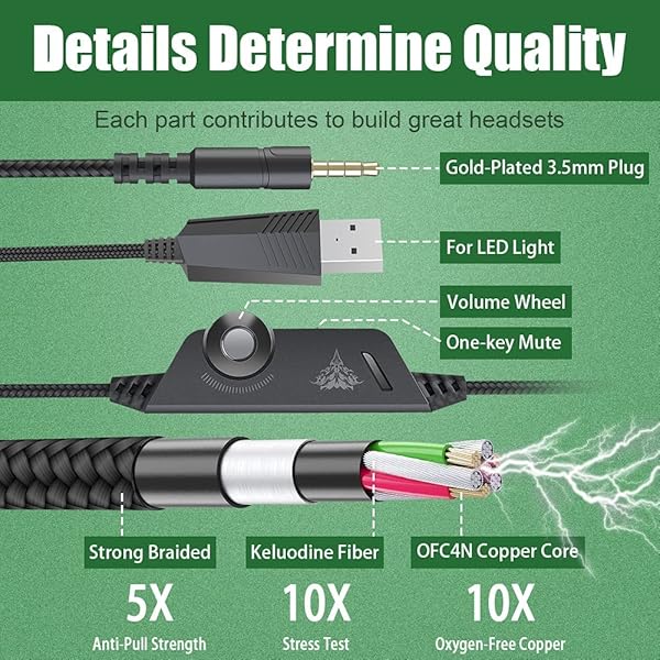 BENGOO BENGOO G9000 Stereo Gaming Headset Noise Cancelling Over Ear Headphones with Mic LED Light Bass Surround Soft Memory Earmuffs for PS4 PC Xbox One PS5 - View 6 of 8