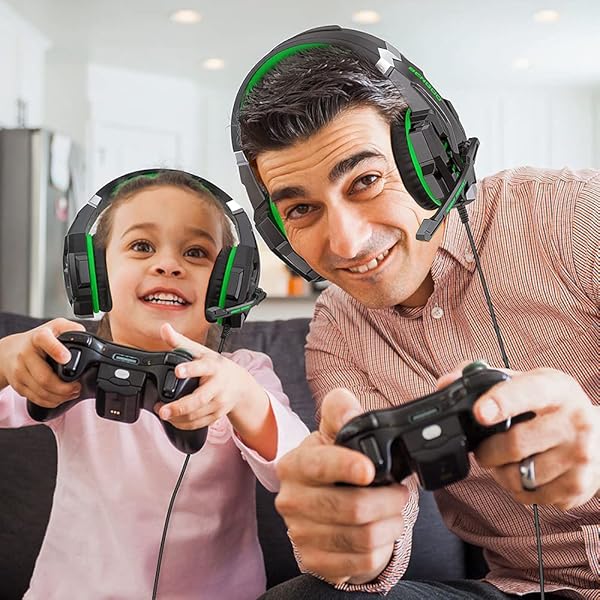 BENGOO BENGOO G9000 Stereo Gaming Headset Noise Cancelling Over Ear Headphones with Mic LED Light Bass Surround Soft Memory Earmuffs for PS4 PC Xbox One PS5 - View 8 of 8