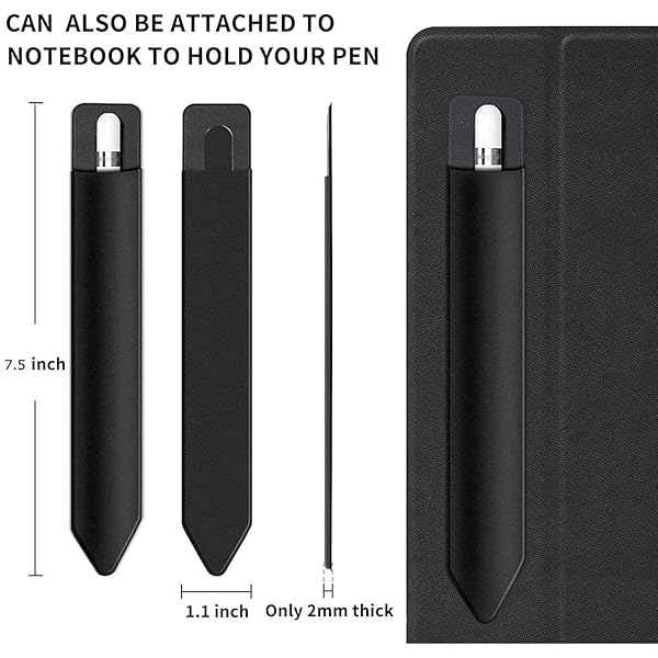 BoxWave BoxWave Stylus Pouch for Apple iPhone 12 Pro Max Portable Self-Adhesive Pen Holder Carrier Jet Black - View 4 of 8