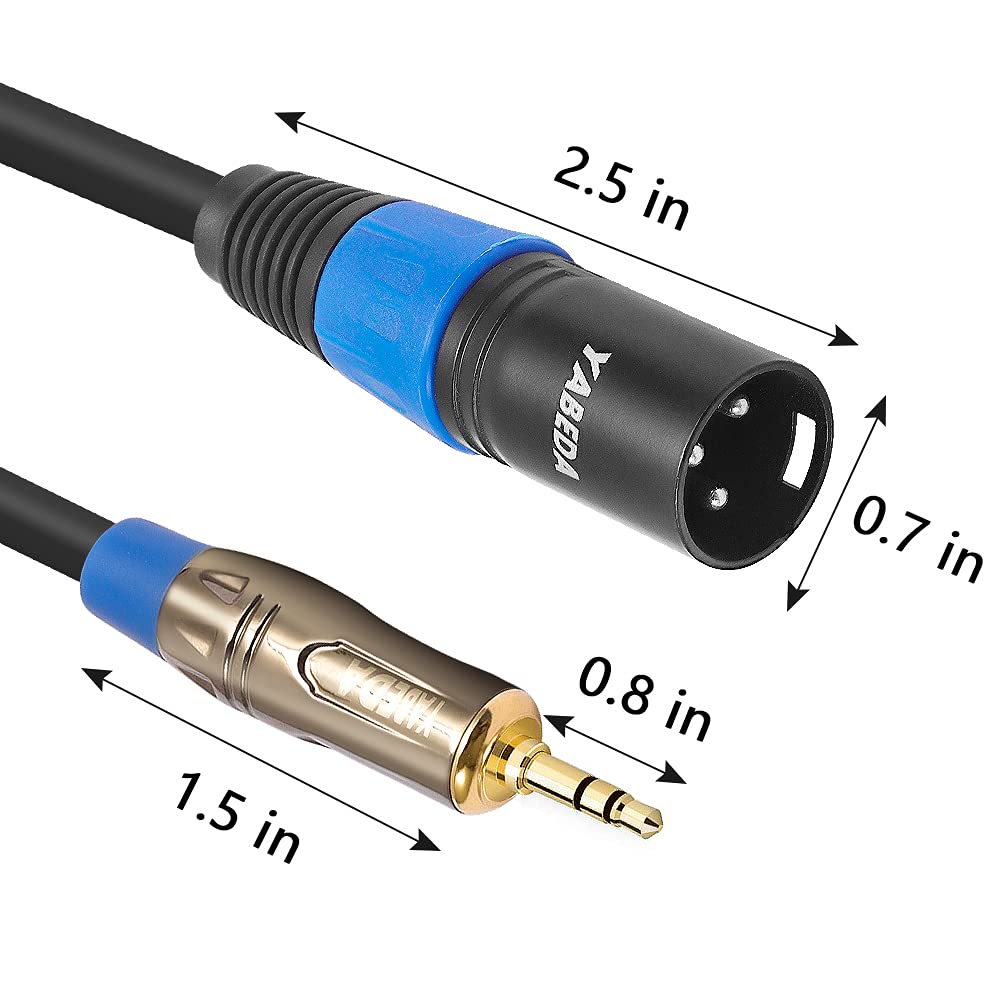 YABEDA Yabeda 1/8 to XLR Cable 3 Feet Unbalanced Mini Jack TRS Stereo Male to XLR Male Adapter - View 3 of 7
