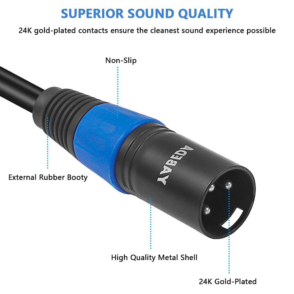 YABEDA Yabeda 1/8 to XLR Cable 3 Feet Unbalanced Mini Jack TRS Stereo Male to XLR Male Adapter - View 4 of 7