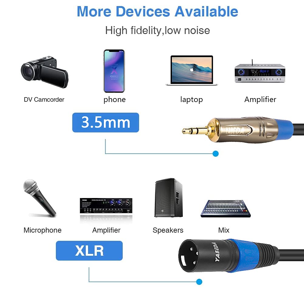 YABEDA Yabeda 1/8 to XLR Cable 3 Feet Unbalanced Mini Jack TRS Stereo Male to XLR Male Adapter - View 5 of 7