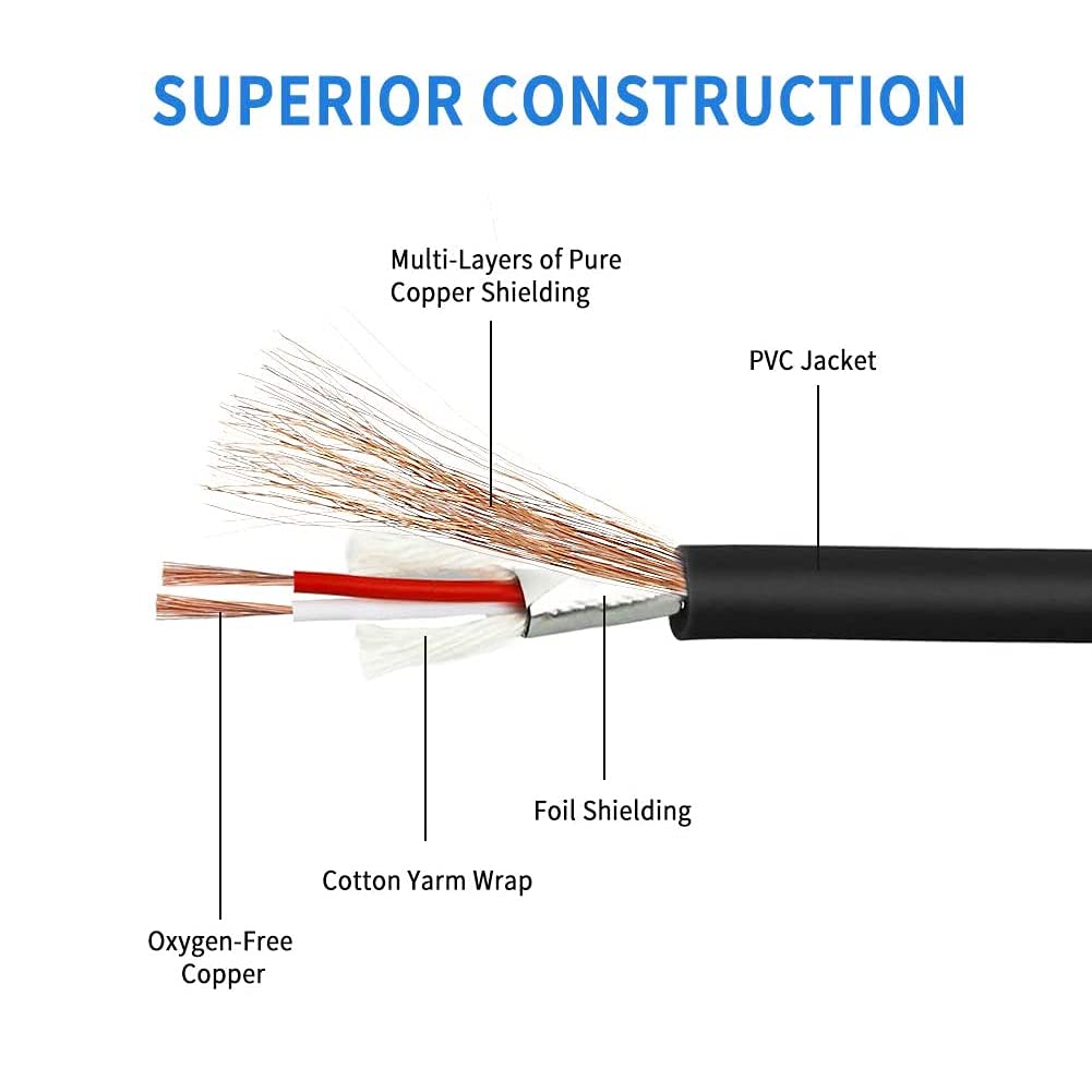 YABEDA Yabeda 1/8 to XLR Cable 3 Feet Unbalanced Mini Jack TRS Stereo Male to XLR Male Adapter - View 6 of 7