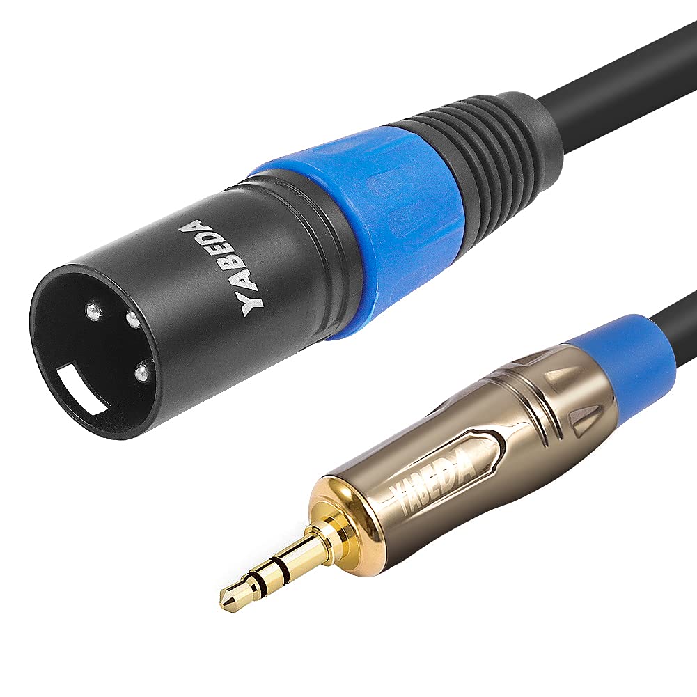YABEDA Yabeda 1/8 to XLR Cable 3 Feet Unbalanced Mini Jack TRS Stereo Male to XLR Male Adapter