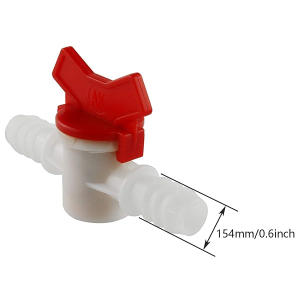 DGZZI DGZZI Barbed Ball Valve 2PCS 1/2 Inch ID In-Line Shut Off Switch for Drip Irrigation and Aquariums White - View 3 of 6