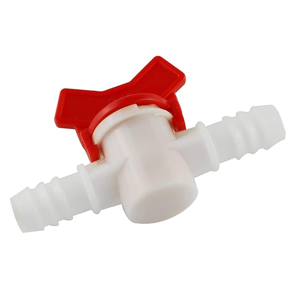 DGZZI DGZZI Barbed Ball Valve 2PCS 1/2 Inch ID In-Line Shut Off Switch for Drip Irrigation and Aquariums White - View 5 of 6