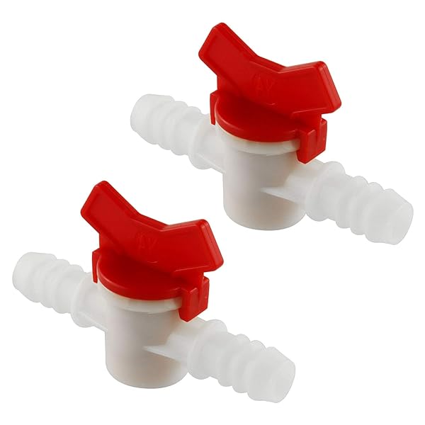 DGZZI DGZZI Barbed Ball Valve 2PCS 1/2 Inch ID In-Line Shut Off Switch for Drip Irrigation and Aquariums White - View 2 of 6