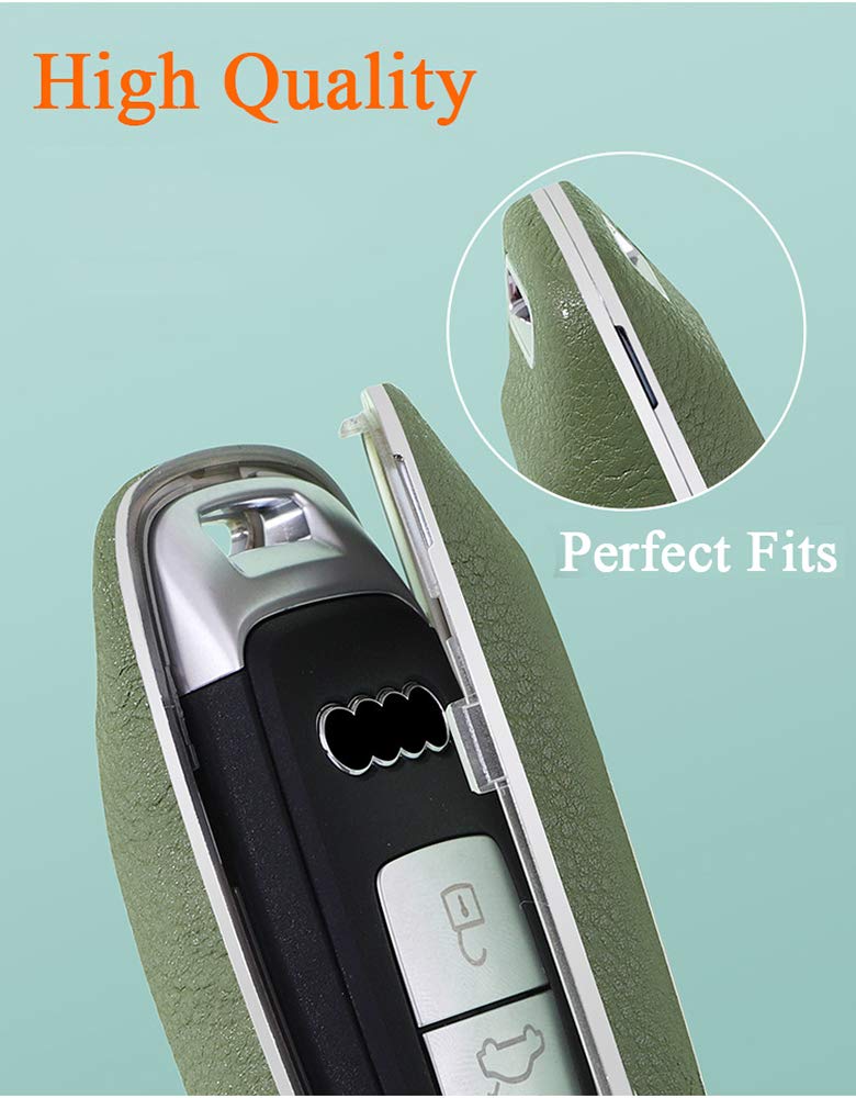 SANRILY SANRILY 3 Button Key Fob Cover for Audi A8 A6 A7 C8 E-Tron 2019 2020 Keyless Remote Holder Lemon Yellow ABS Leather Case with Keychain - View 4 of 9