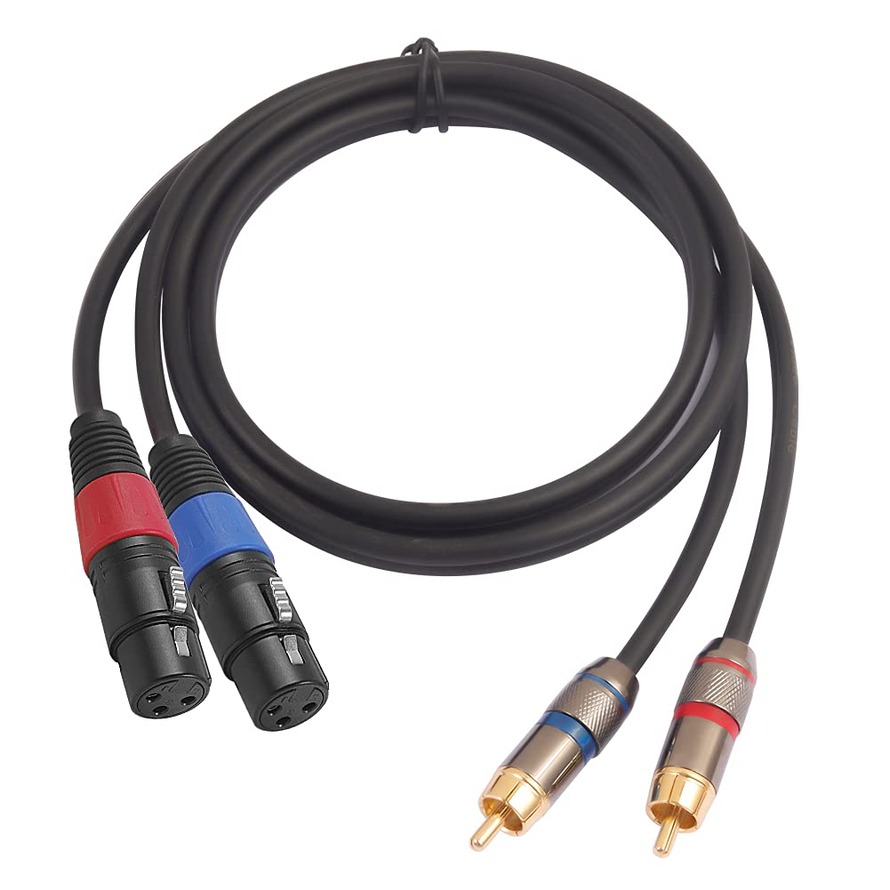 YABEDA Heavy Duty XLR to RCA Cable 3Feet Dual XLR Female to Dual RCA HiFi Stereo Audio Connection Microphone Interconnect Cable - View 2 of 7