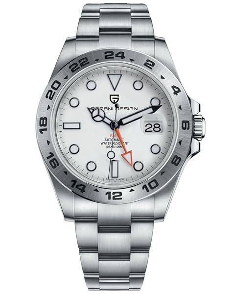 PAGRNE DESIGN Pagani Design Men's Automatic Mechanical GMT 42mm Sport Waterproof Stainless Steel Sapphire Glass Wrist Watch