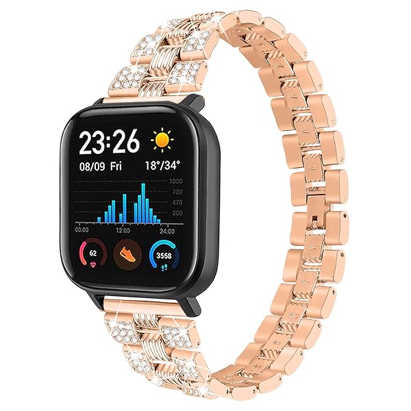 Chofit Bling Bands for Amazfit GTS GTS2 GTS 2 mini Women's Rhinestone Metal Bracelet Replacement Wristband