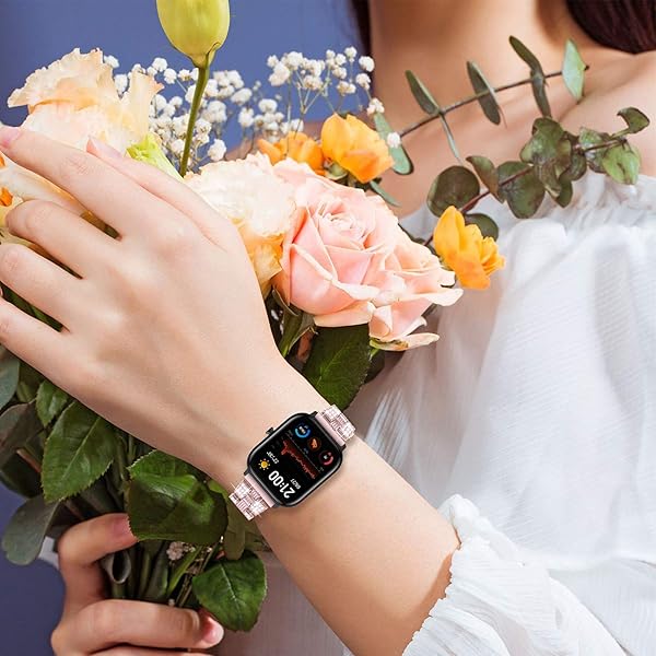 Chofit Chofit Bling Bands for Amazfit GTS GTS2 GTS 2 mini Women's Rhinestone Metal Bracelet Replacement Wristband for Bip Smartwatch - View 6 of 8