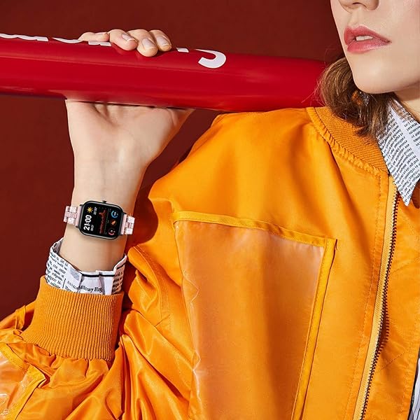 Chofit Chofit Bling Bands for Amazfit GTS GTS2 GTS 2 mini Women's Rhinestone Metal Bracelet Replacement Wristband for Bip Smartwatch - View 7 of 8