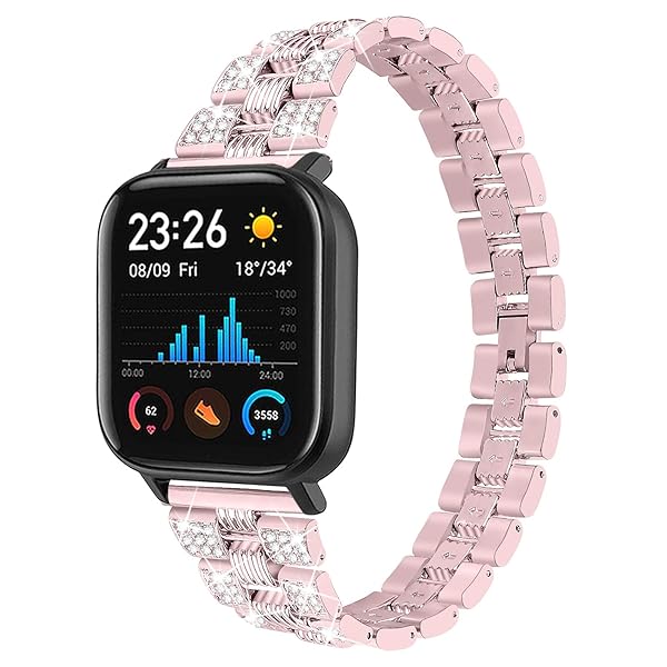 Chofit Chofit Bling Bands for Amazfit GTS GTS2 GTS 2 mini Women's Rhinestone Metal Bracelet Replacement Wristband for Bip Smartwatch - View 2 of 8