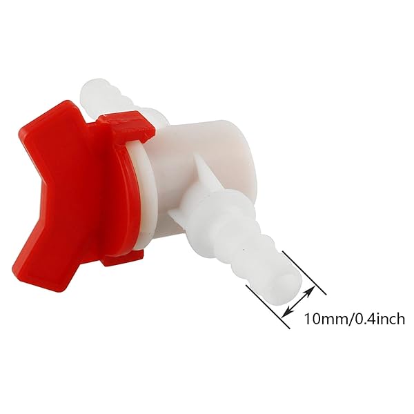 DGZZI DGZZI Barbed Ball Valve 2PCS 3/8 Inch ID In-Line Shut-Off Switch for Drip Irrigation and Aquariums White - View 3 of 5