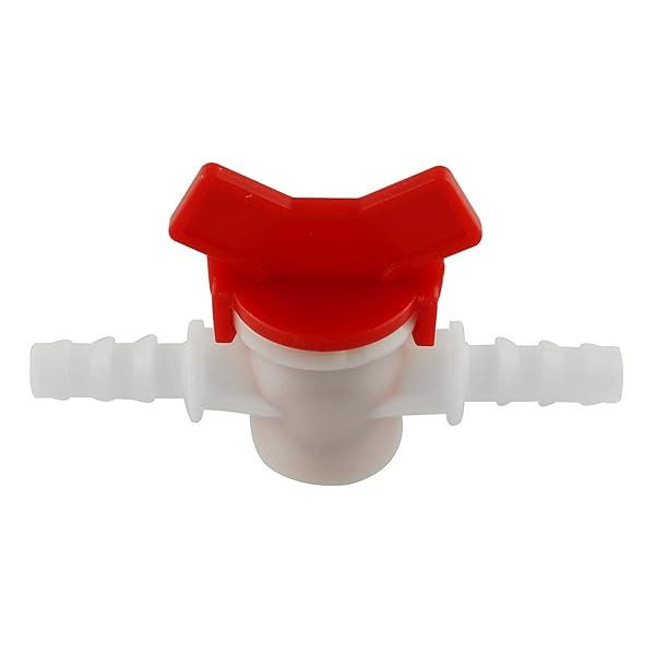 DGZZI DGZZI Barbed Ball Valve 2PCS 3/8 Inch ID In-Line Shut-Off Switch for Drip Irrigation and Aquariums White - View 4 of 5