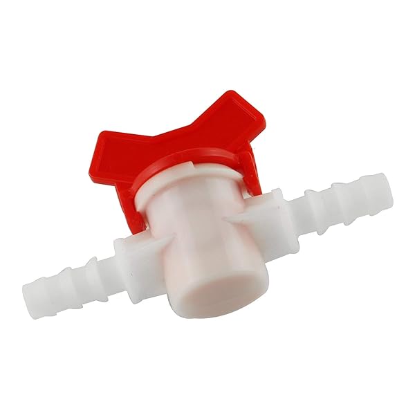 DGZZI DGZZI Barbed Ball Valve 2PCS 3/8 Inch ID In-Line Shut-Off Switch for Drip Irrigation and Aquariums White - View 5 of 5