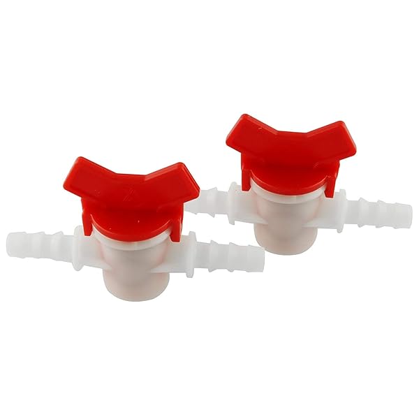 DGZZI DGZZI Barbed Ball Valve 2PCS 3/8 Inch ID In-Line Shut-Off Switch for Drip Irrigation and Aquariums White - View 2 of 5