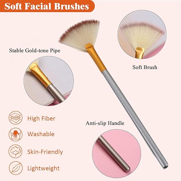 JewelryWe JewelryWe Fan Mask Brushes Acid Applicator for Glycolic Peel and Masques Pack of 6 - View 3 of 8