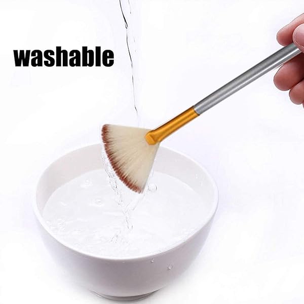 JewelryWe JewelryWe Fan Mask Brushes Acid Applicator for Glycolic Peel and Masques Pack of 6 - View 5 of 8