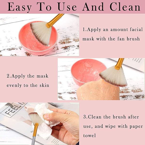 JewelryWe JewelryWe Fan Mask Brushes Acid Applicator for Glycolic Peel and Masques Pack of 6 - View 6 of 8