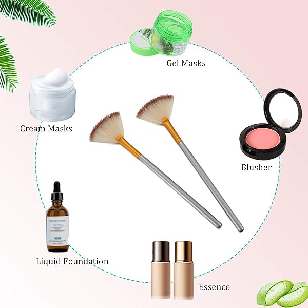 JewelryWe JewelryWe Fan Mask Brushes Acid Applicator for Glycolic Peel and Masques Pack of 6 - View 7 of 8