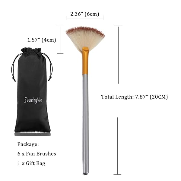 JewelryWe JewelryWe Fan Mask Brushes Acid Applicator for Glycolic Peel and Masques Pack of 6 - View 8 of 8