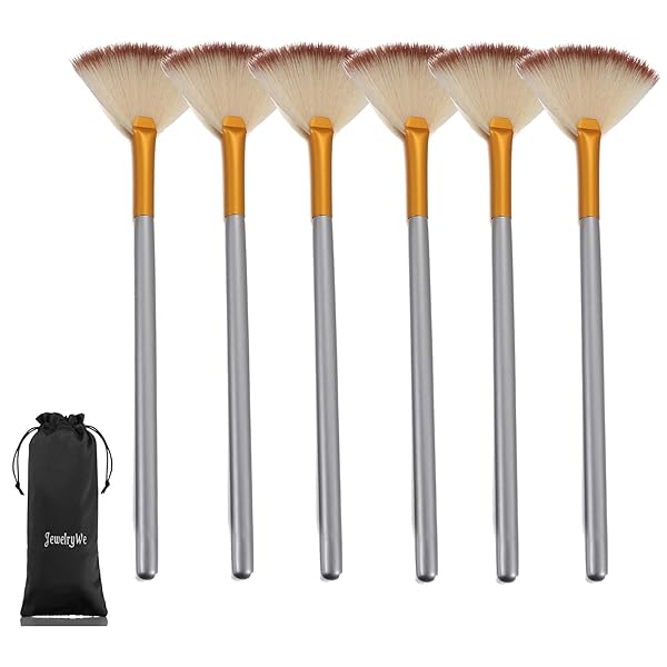 JewelryWe JewelryWe Fan Mask Brushes Acid Applicator for Glycolic Peel and Masques Pack of 6 - View 2 of 8