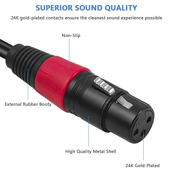 YABEDA YABEDA XLR to 1/4 Audio Adapter Balanced Female Stereo Cable 1.6 Feet for High Quality Sound Connection - View 4 of 8