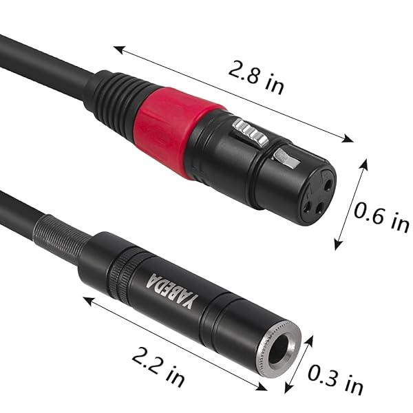 YABEDA YABEDA XLR to 1/4 Audio Adapter Balanced Female Stereo Cable 1.6 Feet for High Quality Sound Connection - View 7 of 8