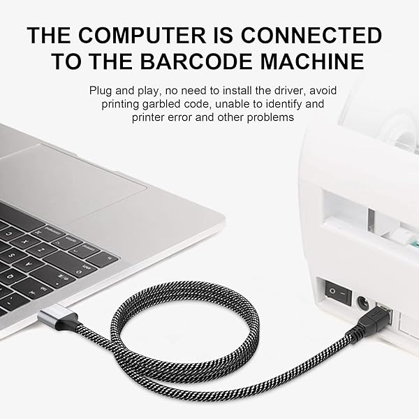 MOSWAG MOSWAG 6.6FT USB Printer Cable Durable USB 2.0 Type A to B High Speed for HP Canon Dell Epson Lexmark Xerox Brother Samsung - View 6 of 7