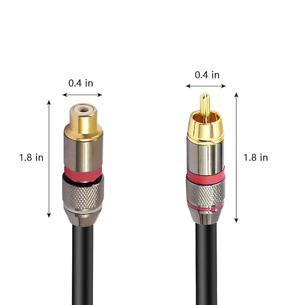 YABEDA YABEDA RCA Female to Dual RCA Male Y Splitter Cable Gold Plated 1 Female to 2 Male Stereo Audio Adapter 1.6feet 50cm - View 4 of 8