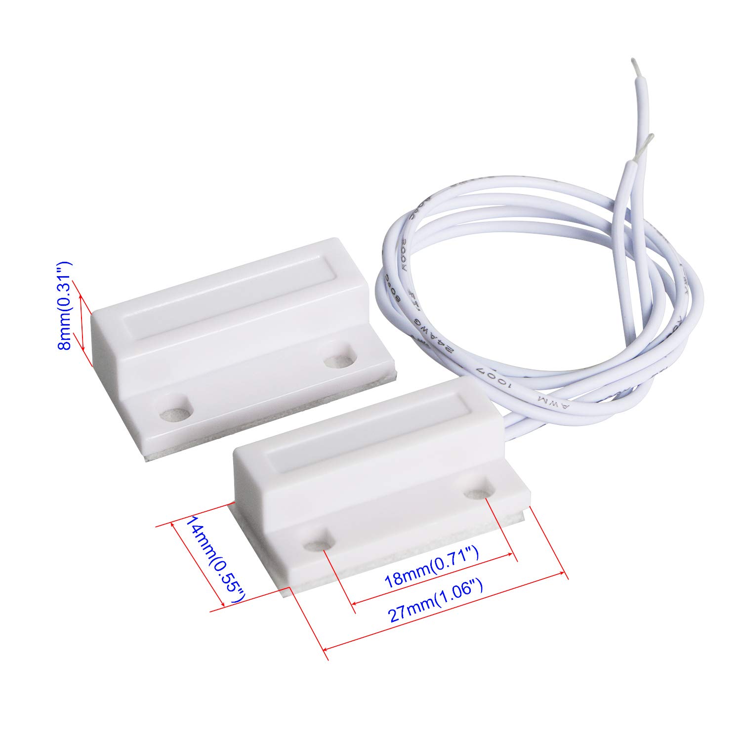 Aoje-Link RC-38A Wireless Magnetic Door Window Sensor Alarm for Home Security Access Control and Burglar Systems White 1pc - View 2 of 6