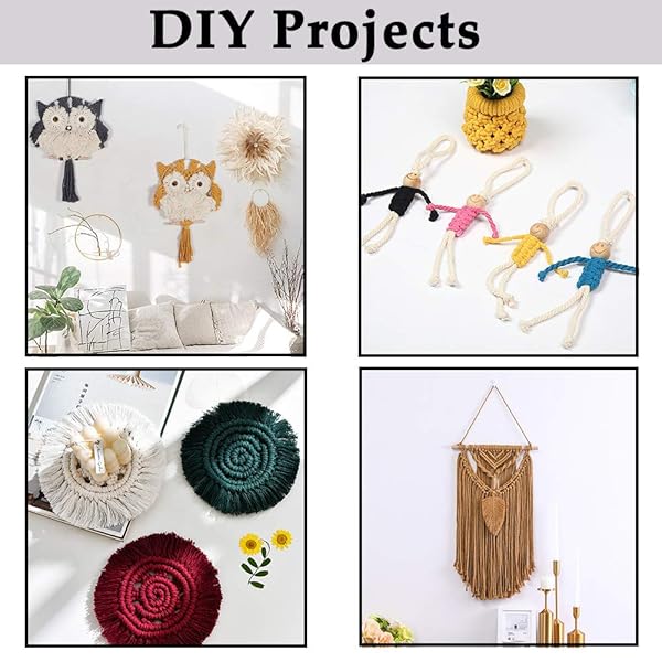 ZXCDINO Light Yellow Macrame Cord 3mm 109 Yards Colored Cotton Rope for Wall Hanging Plant Hangers Crafts and Knitting Decorative Projects - View 6 of 7