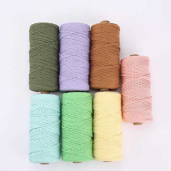 ZXCDINO Light Yellow Macrame Cord 3mm 109 Yards Colored Cotton Rope for Wall Hanging Plant Hangers Crafts and Knitting Decorative Projects - View 7 of 7