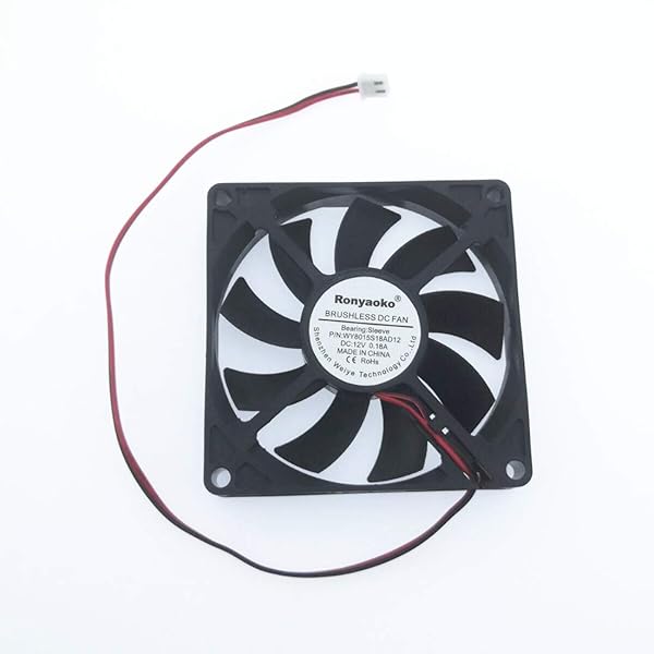 Ronyaoko Ronyaoko 8cm Brushless DC Cooling Fan 8015 12V 0.18A XH2.54-2Pin for Efficient Cooling Solutions - View 4 of 7