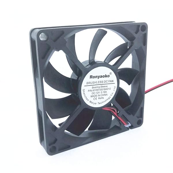Ronyaoko Ronyaoko 8cm Brushless DC Cooling Fan 8015 12V 0.18A XH2.54-2Pin for Efficient Cooling Solutions - View 2 of 7