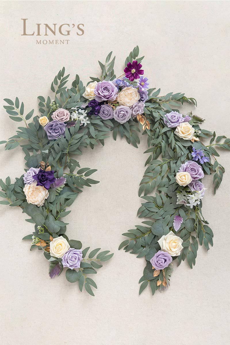 Ling's Moment 6FT Eucalyptus and Rose Flower Garland for Wedding Reception and Holiday Decor - View 8 of 9