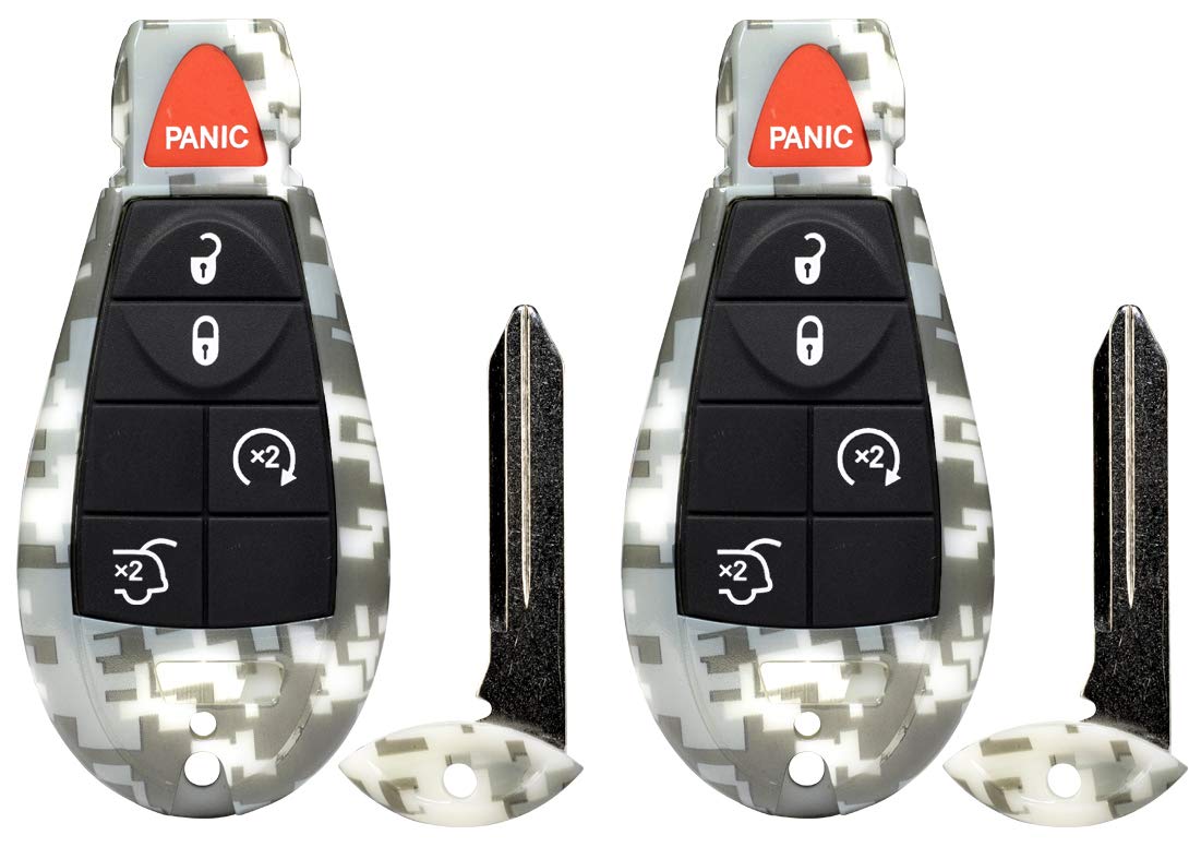 2 New Camouflage Remote Start Key Fob IYZ-C01C for Commander and Grand Cherokee 5 Buttons